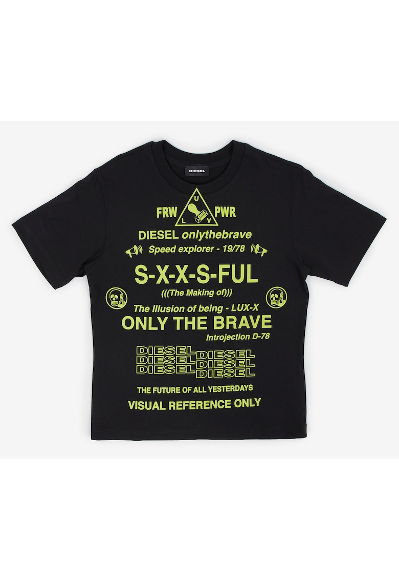 Tricou din bumbac cu imprimeu text