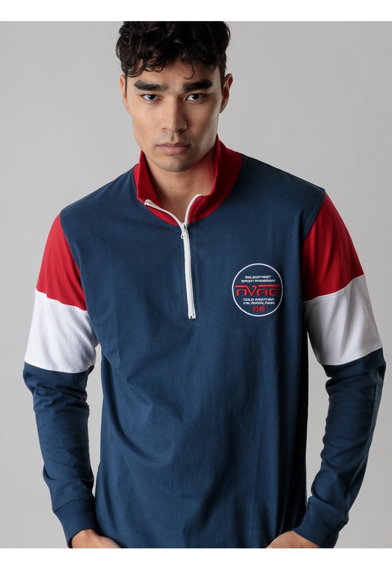 Bluza de trening din bumbac cu fermoar scurt