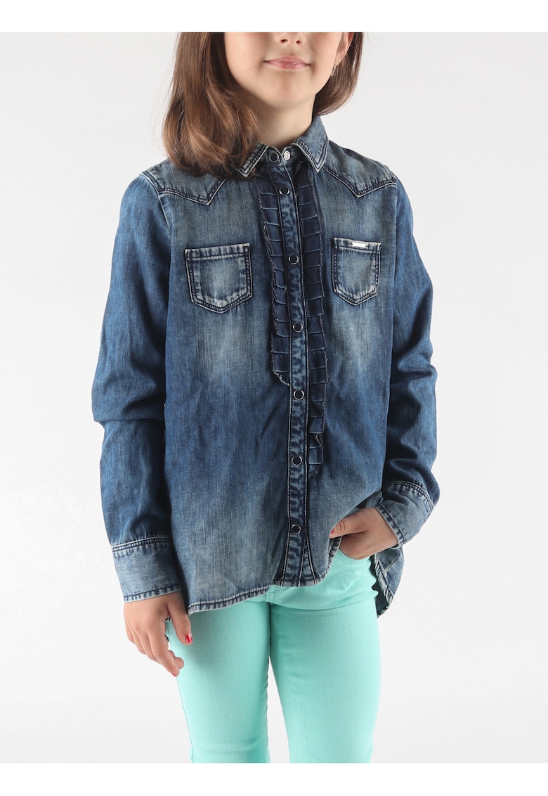 Camasa din chambray cu aspect uzat Cosima -