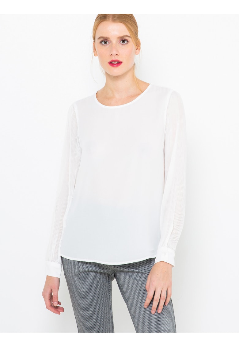 Bluza uni cu decolteu rotund -