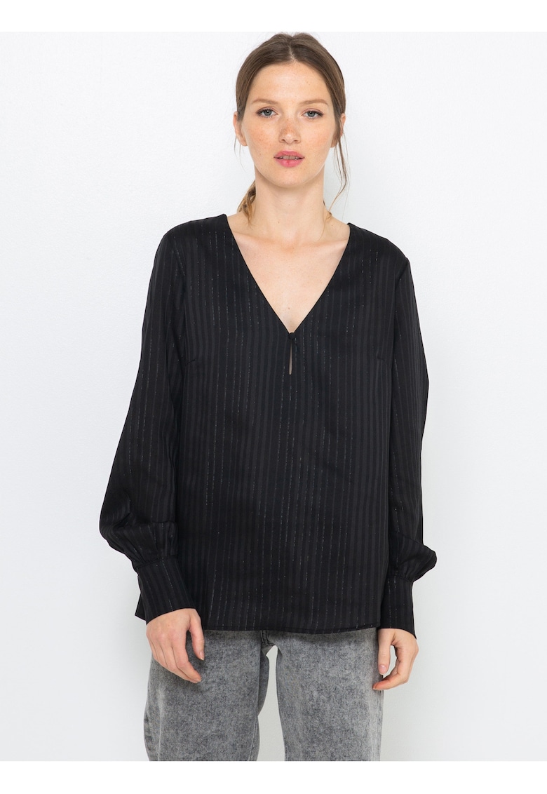 Bluza in dungi cu decolteu in V -