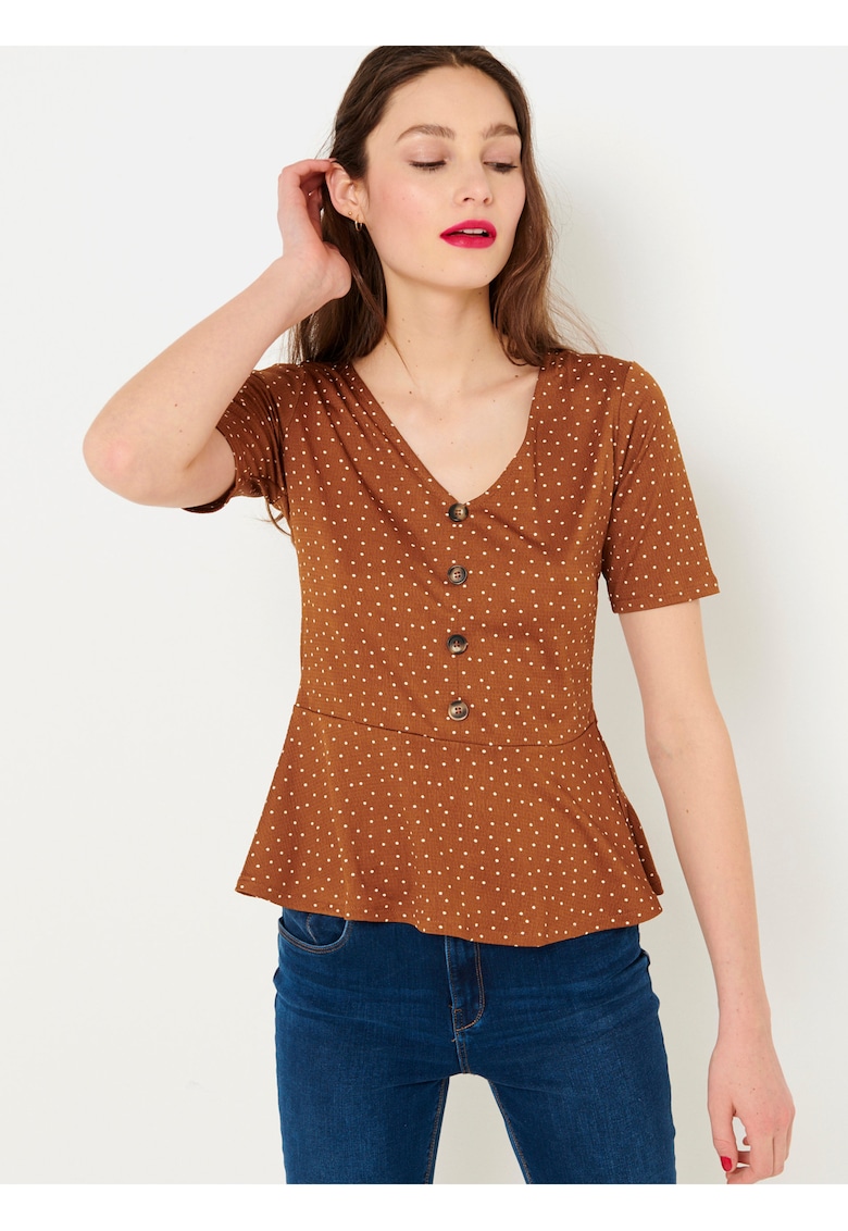 Bluza cu buline si maneca scurta -