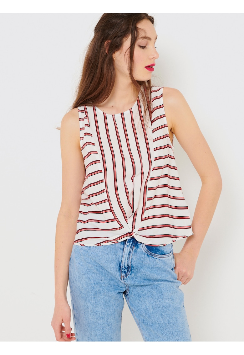 Bluza fara maneci cu dungi -