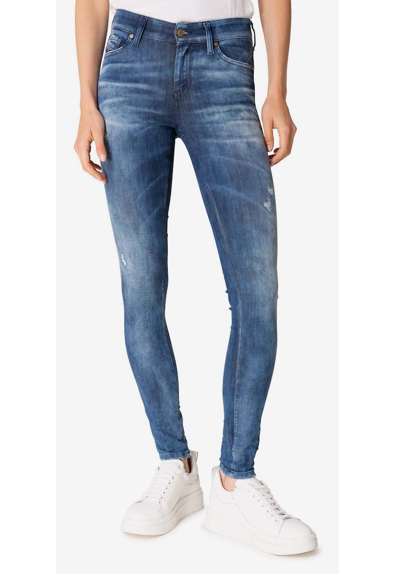 Blugi skinny cu talie inalta Slandy -
