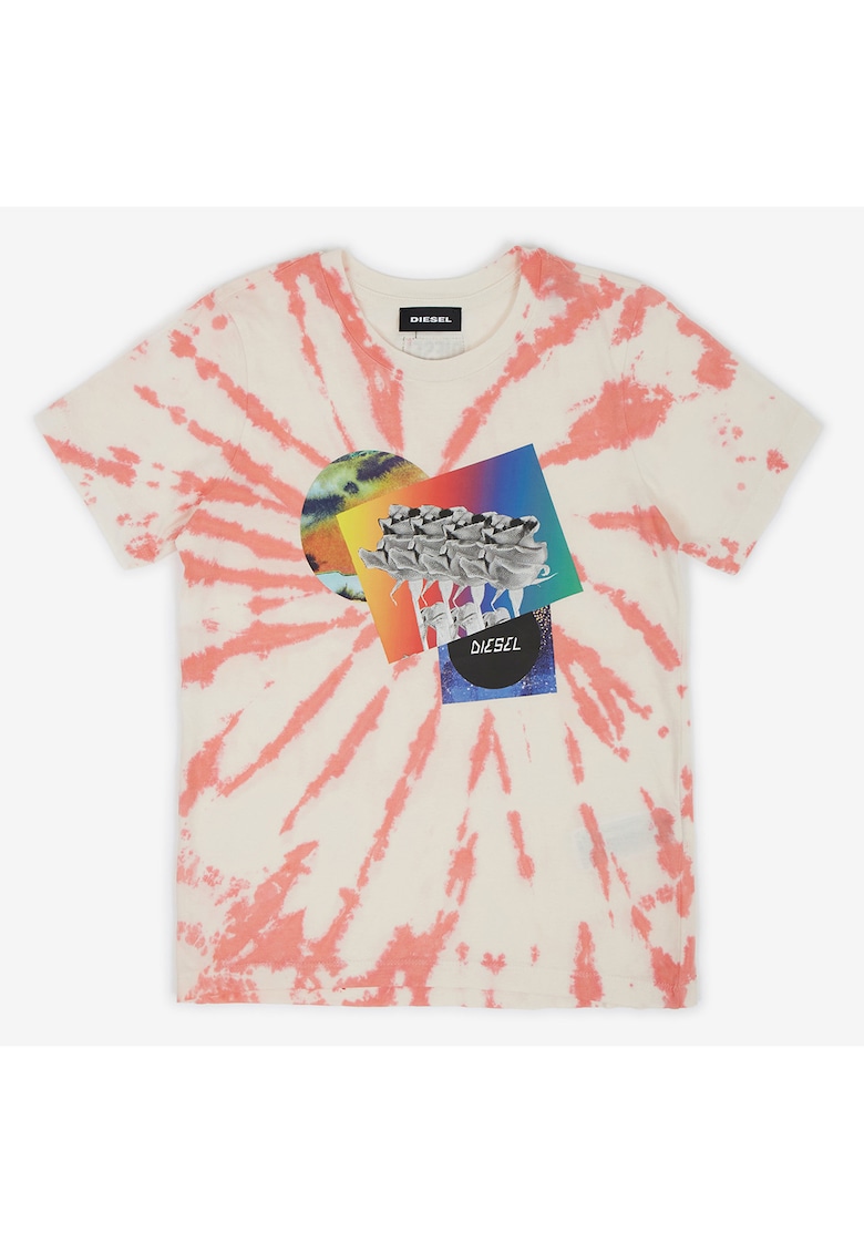 Tricou din bumbac cu imprimeu tie-dye