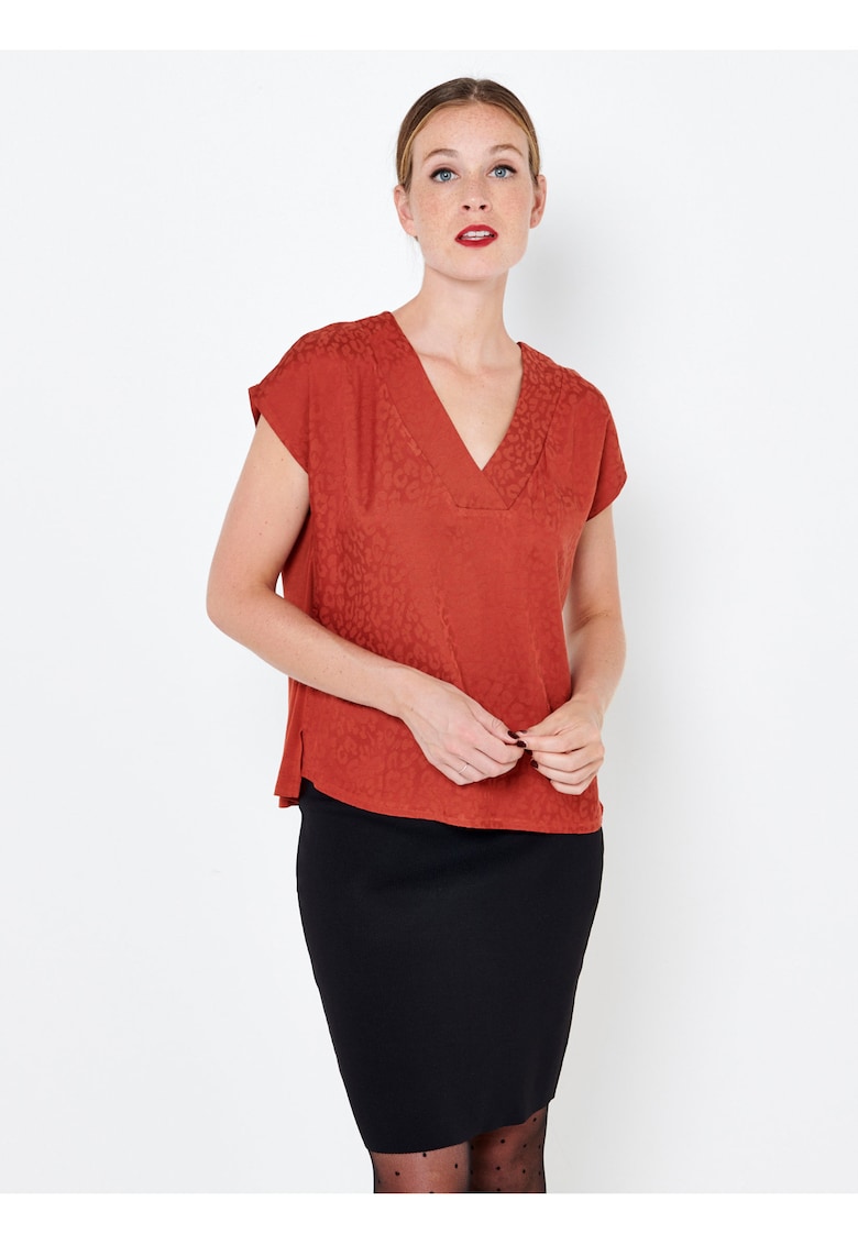 Bluza cu maneca scurta si imprimeu discret