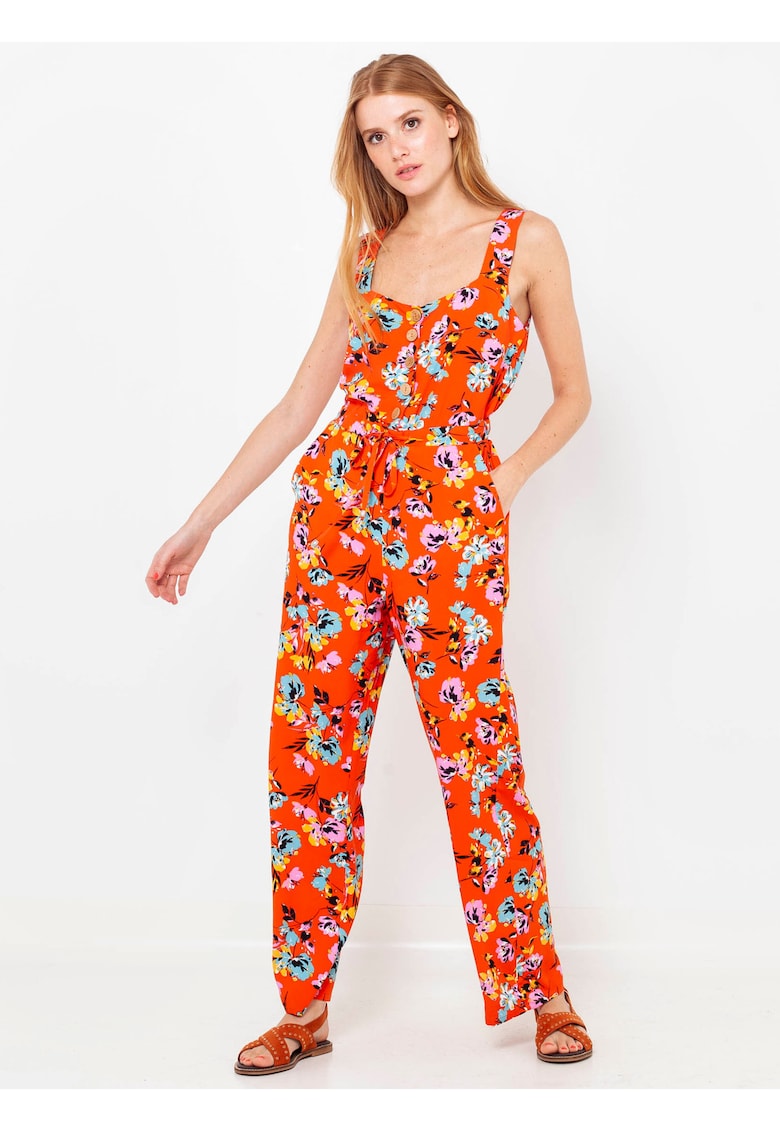 Salopeta cu model floral si snur in talie -