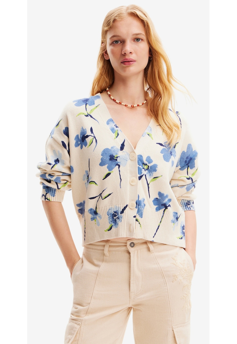 Cardigan cu imprimeu floral -