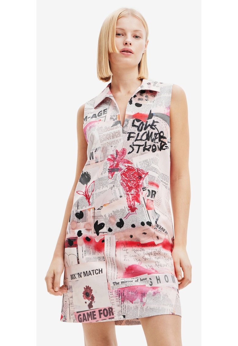 Rochie polo fara maneci - cu imprimeuri diverse Loa