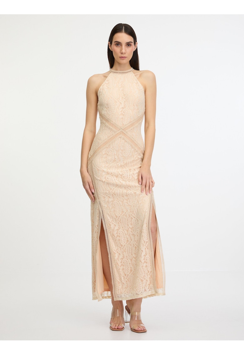 Rochie din amestec de bumbac cu strat exterior din dantela -