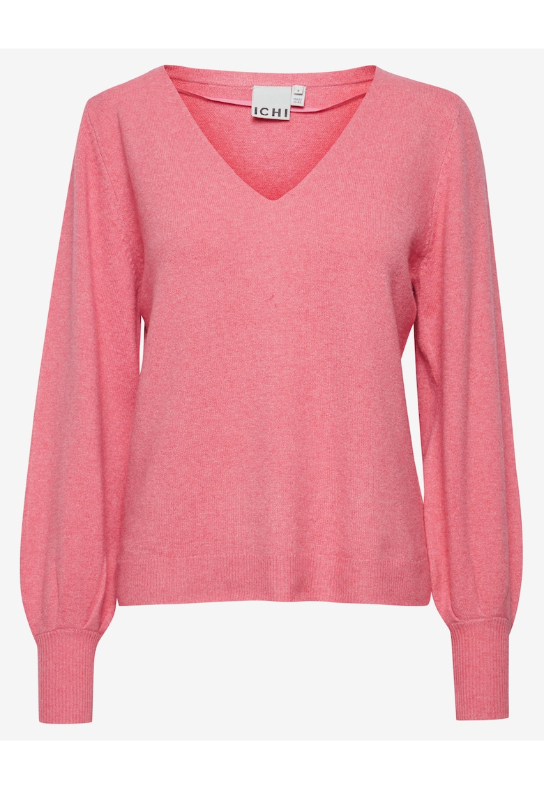 Pulover uni cu decolteu in V -