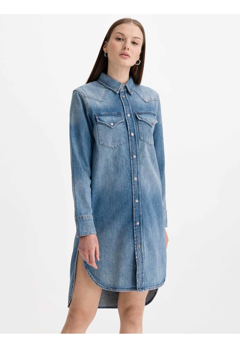 Rochie-camasa din denim De-Blanche -