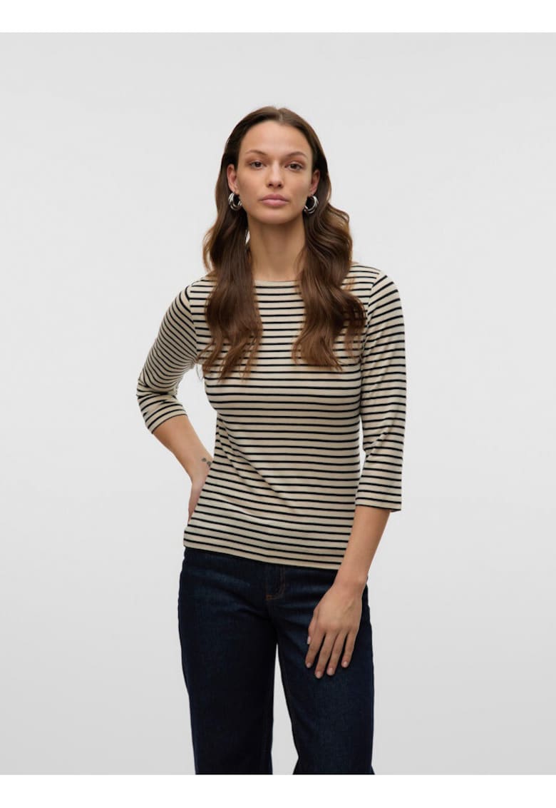 Bluza din amestec de lyocell cu maneci 3/4