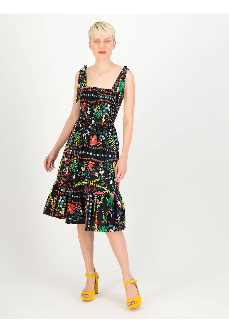 Rochie din amestec de bumbac organic cu model floral