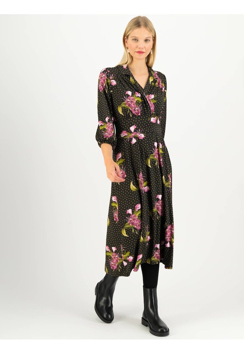 Rochie midi evazata cu imprimeu -