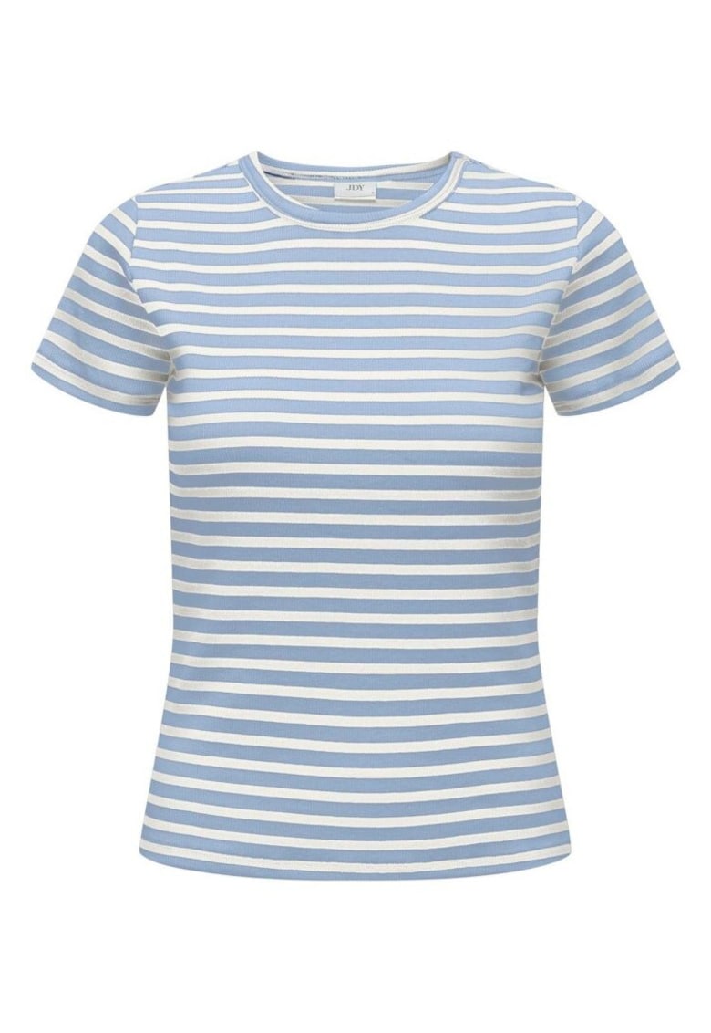 Tricou din amestec de bumbac cu model cu dungi contrastante