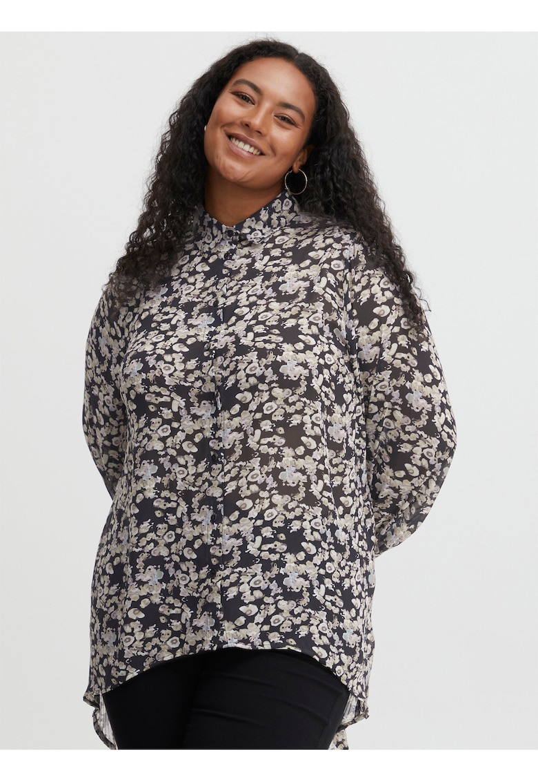 Camasa asimetrica cu print floral