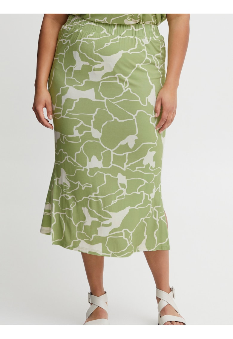 Fusta midi cu slit lateral