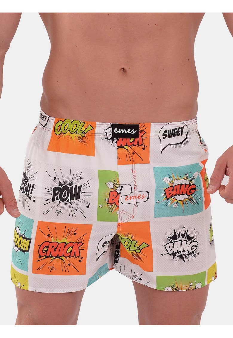 Boxeri din bumbac cu imprimeu grafic -