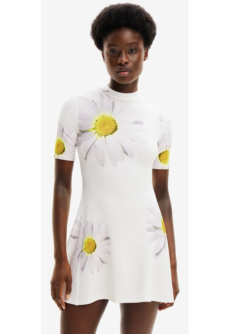 Rochie mini evazata cu model floral Margaritas