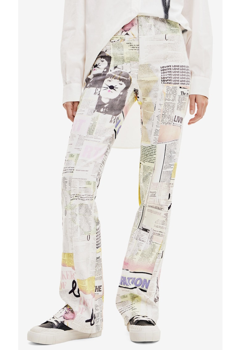 Nicole pantaloni evazati cu print