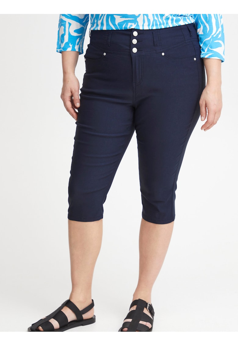 Pantaloni capri cu talie inalta