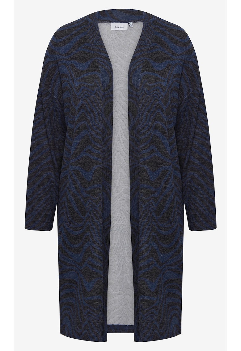 Cardigan cu model animal print cu maneca lunga