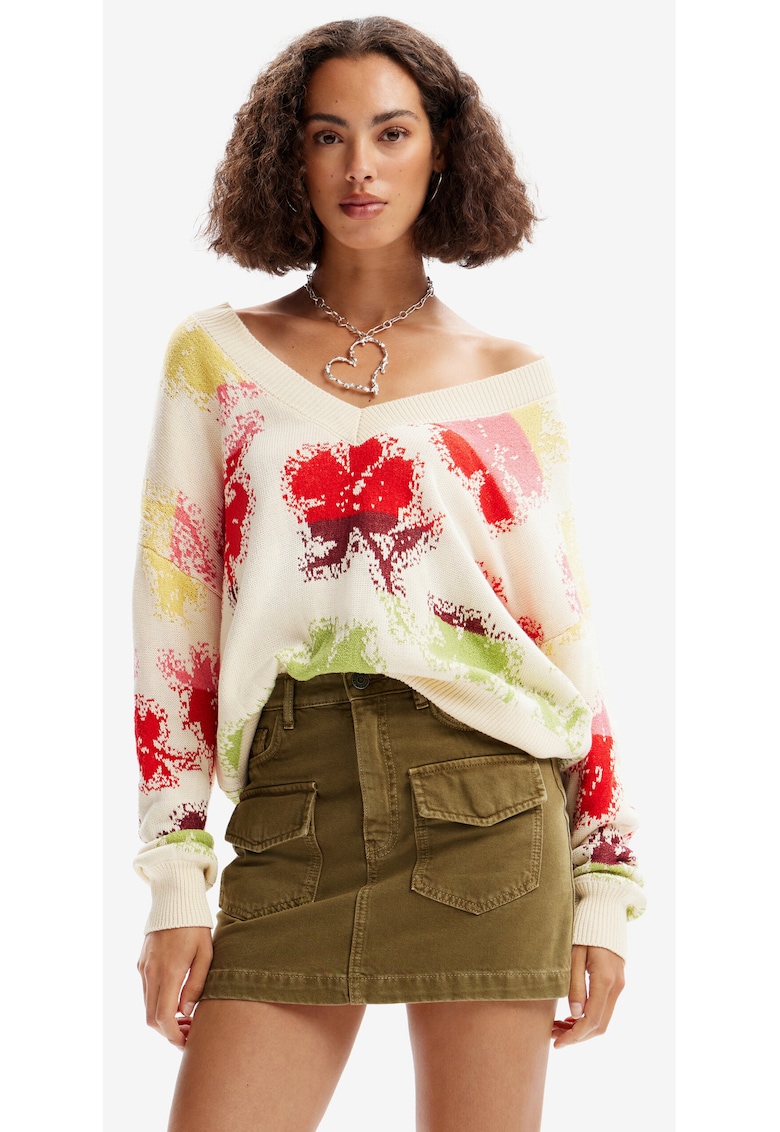 Pulover cu imprimeu floral Join -