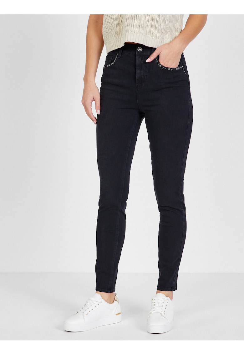 Blugi slim fit cu detalii decorative -