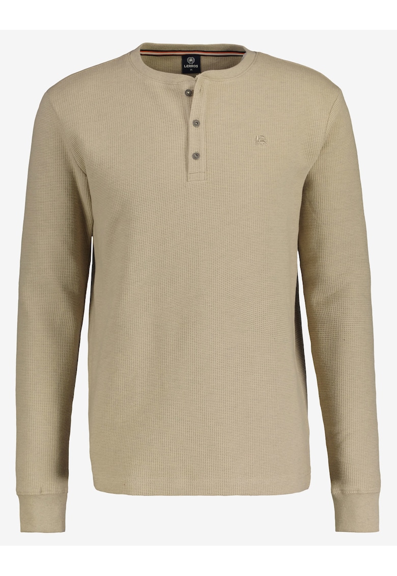Bluza Henley slim fit cu detaliu logo -