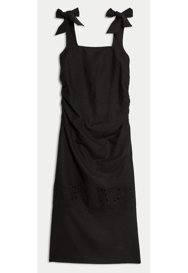 Rochie midi vaporoasa cu fundite decorative - 36