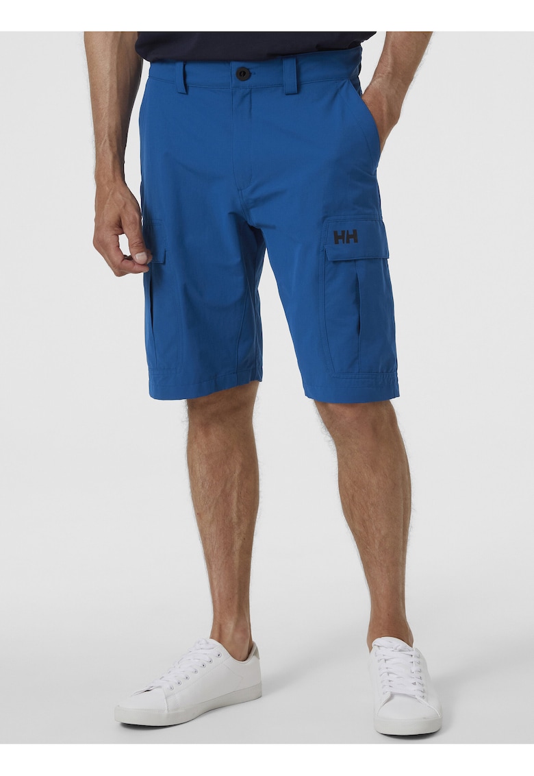 Pantaloni scurti cargo cu model uni si talie medie