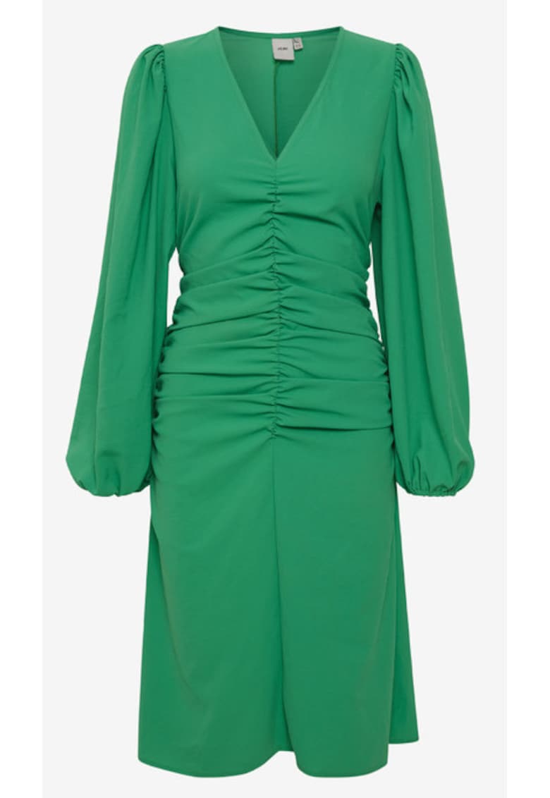 Rochie cu insertii elastice si model uni