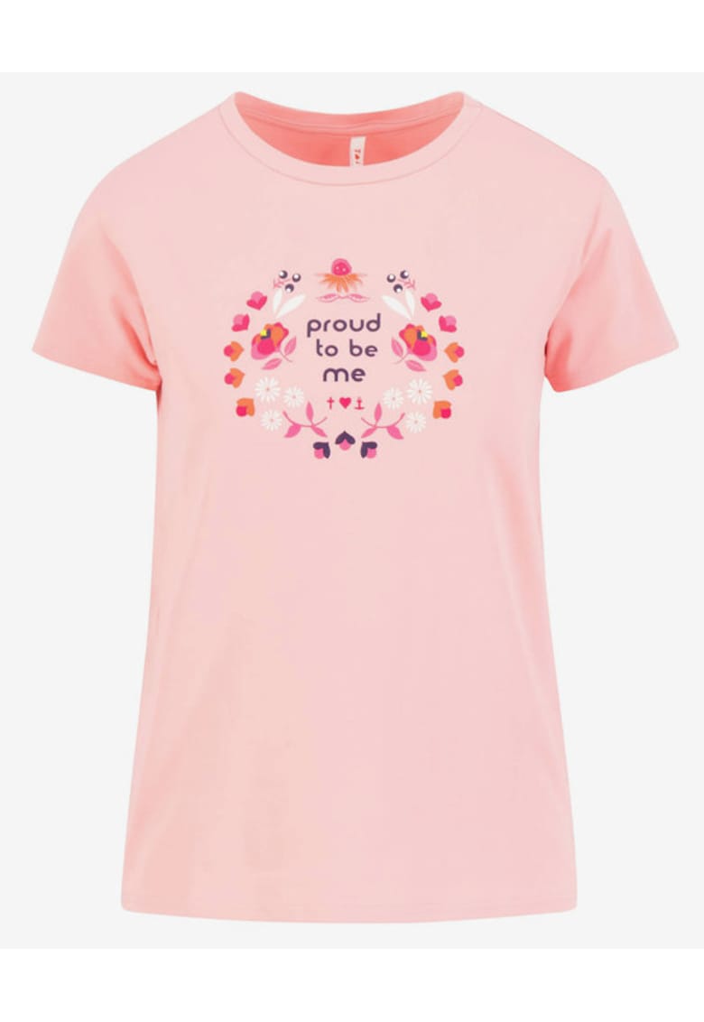 Tricou din amestec de bumbac organic cu imprimeu pe piept