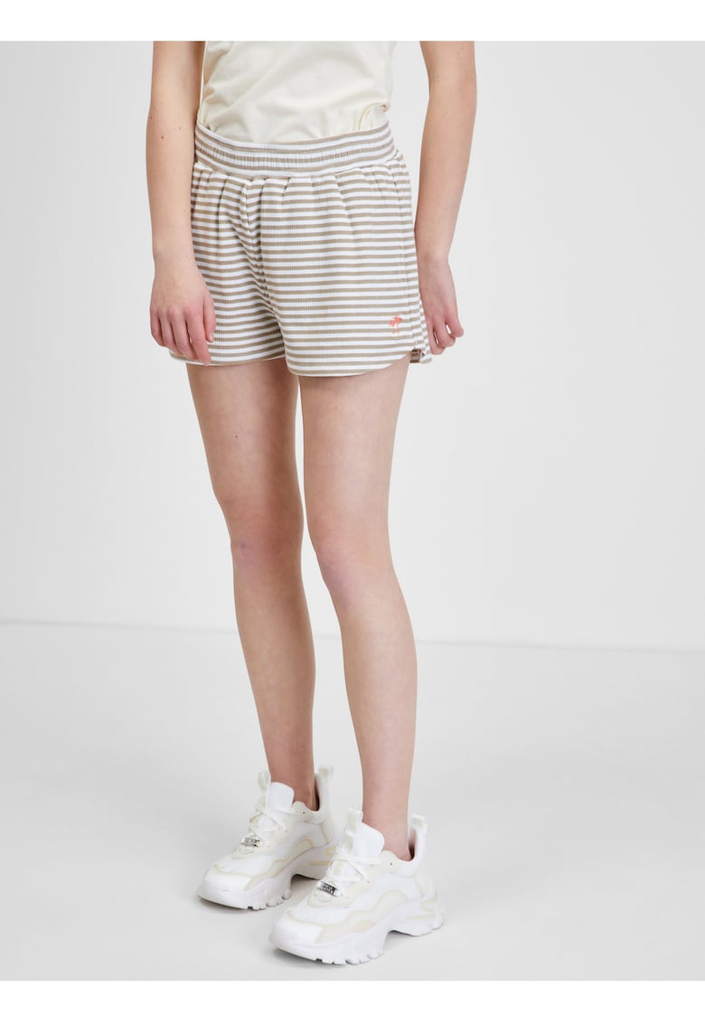 Pantaloni scurti in dungi cu talie elastica