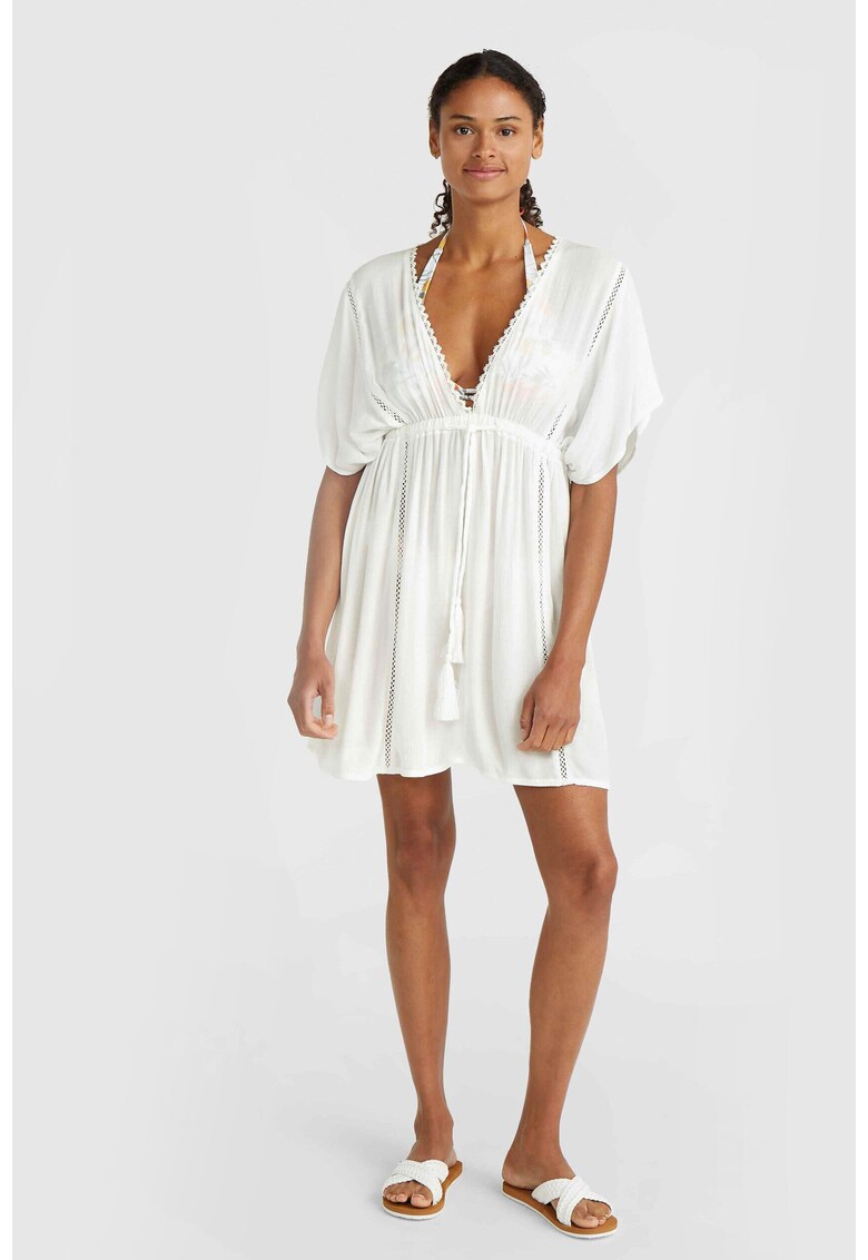 Rochie din bumbac cu decolteu in V -