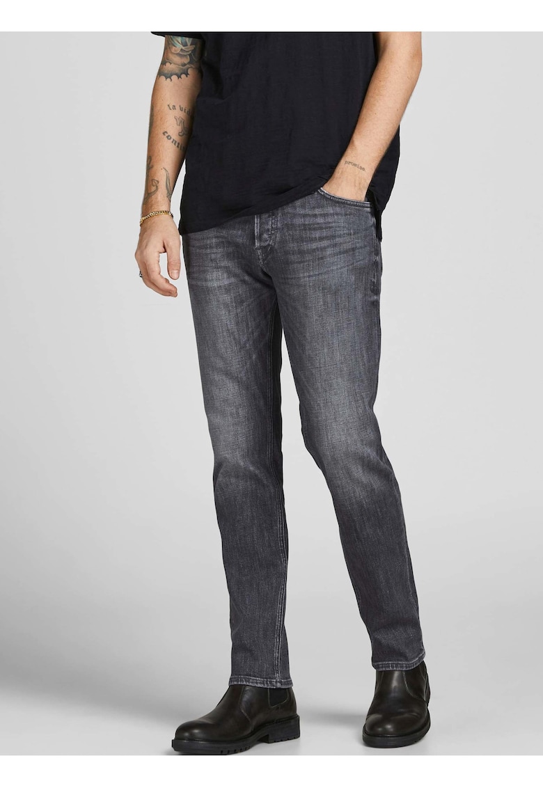 Blugi slim fit cu talie joasa