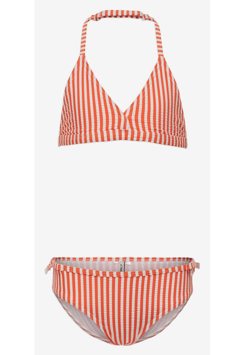 Costum de baie din doua piese cu dungi