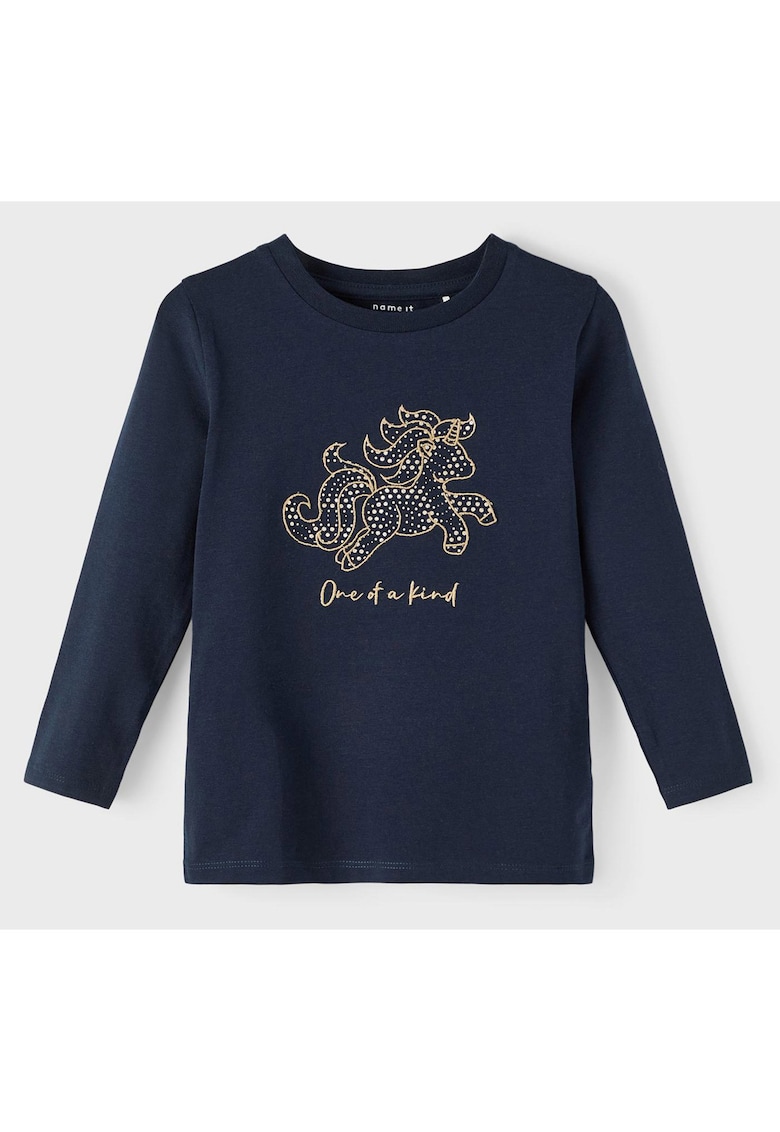 Bluza din amestec de bumbac organic cu imprimeu grafic Tyla -