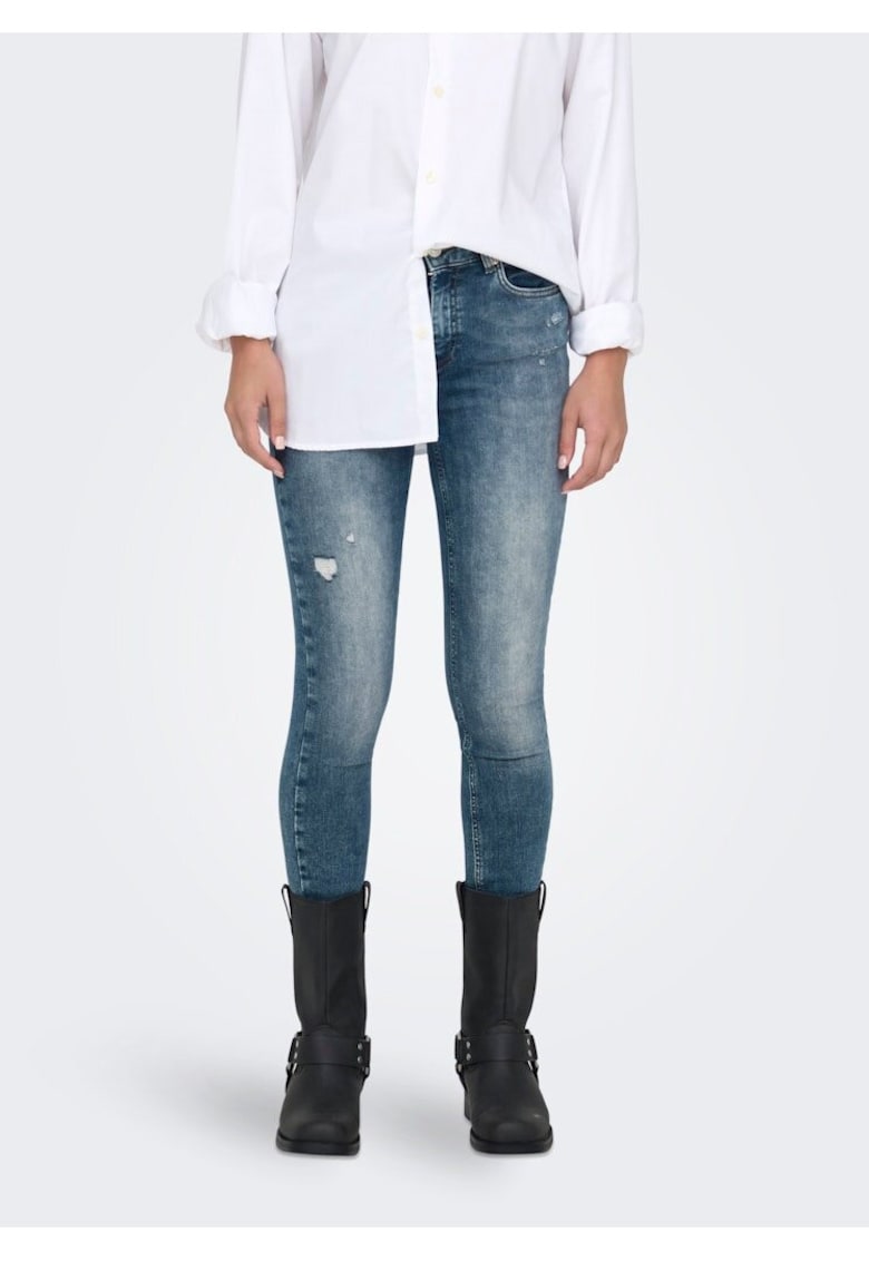 Blugi skinny cu aspect prespalat