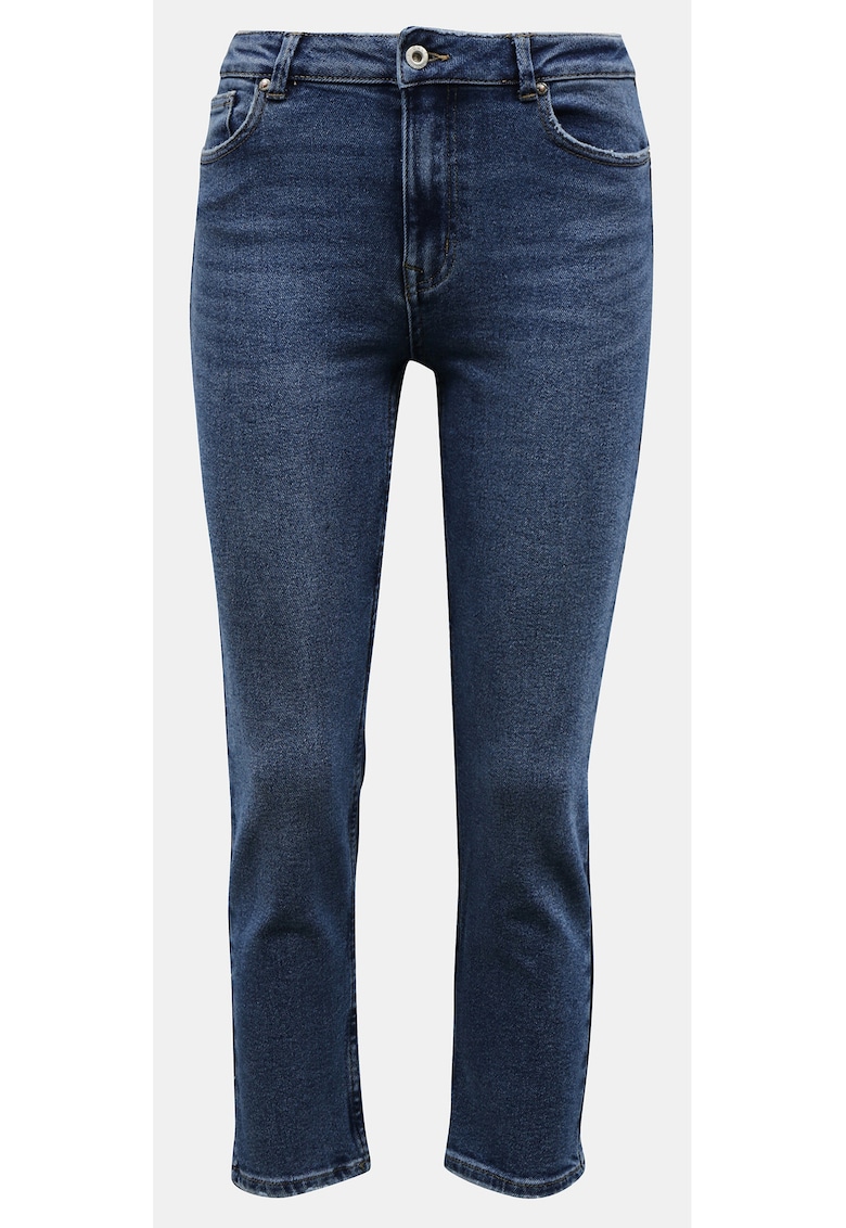 Blugi crop drepti cu talie medie