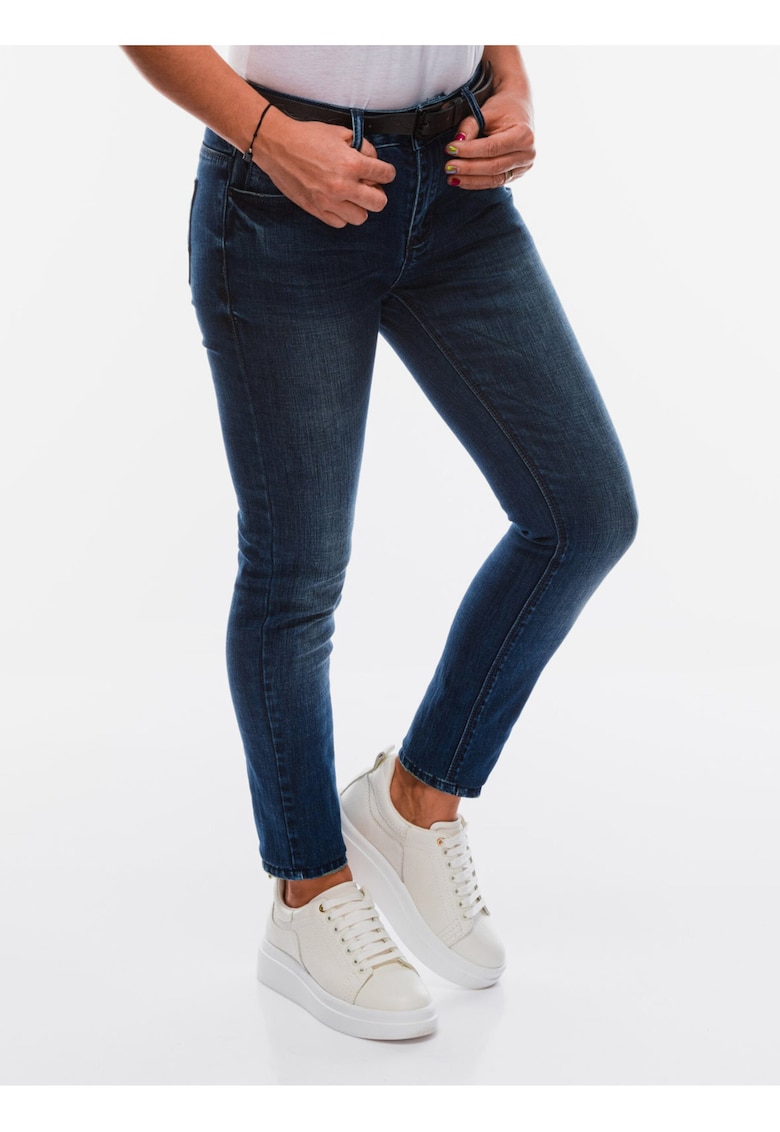 Blugi din denim cu talie medie