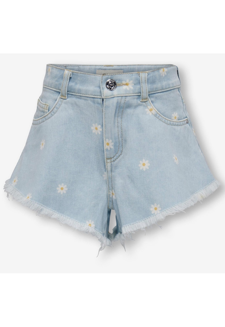 Pantaloni scurti din denim cu imprimeu floral