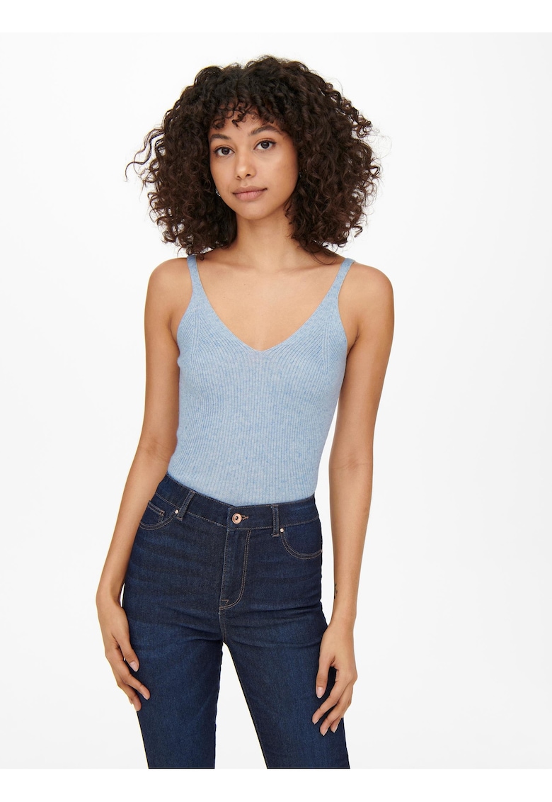 Lina Top slim fit cu decolteu in V