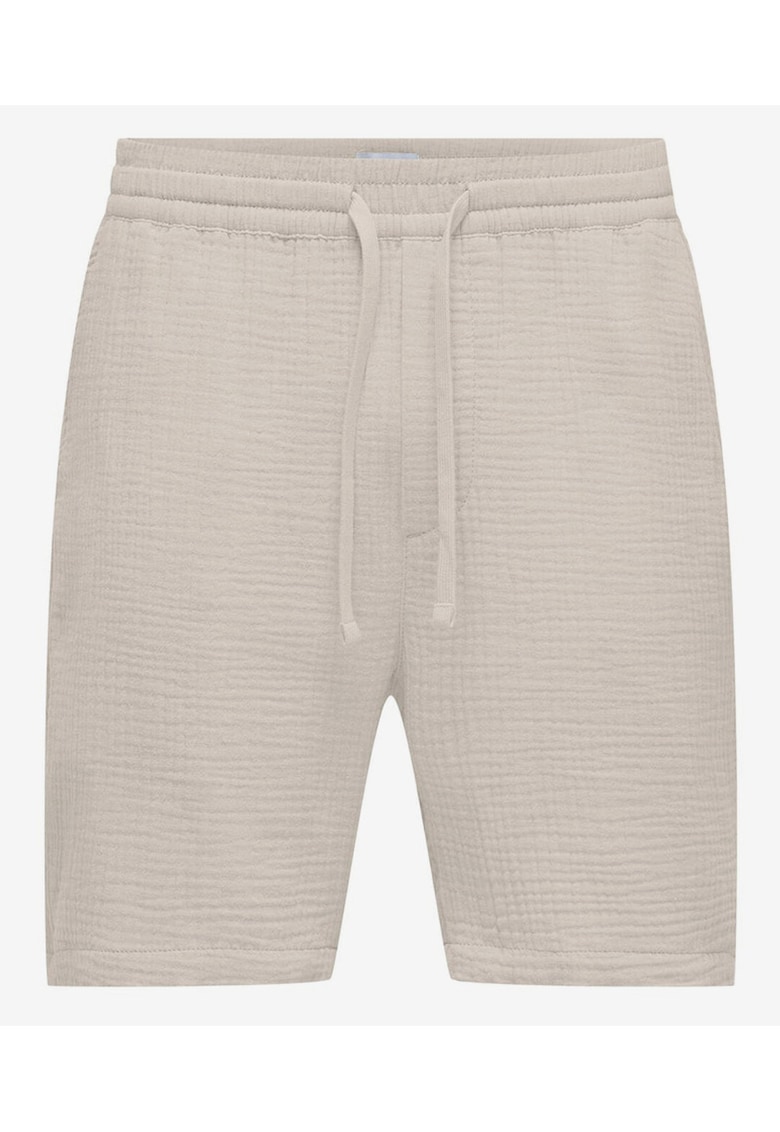Pantaloni scurti de trening cu aspect texturat Tel