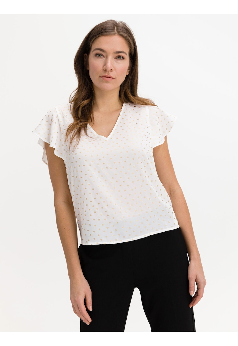 Bluza cu maneca scurta si volanase