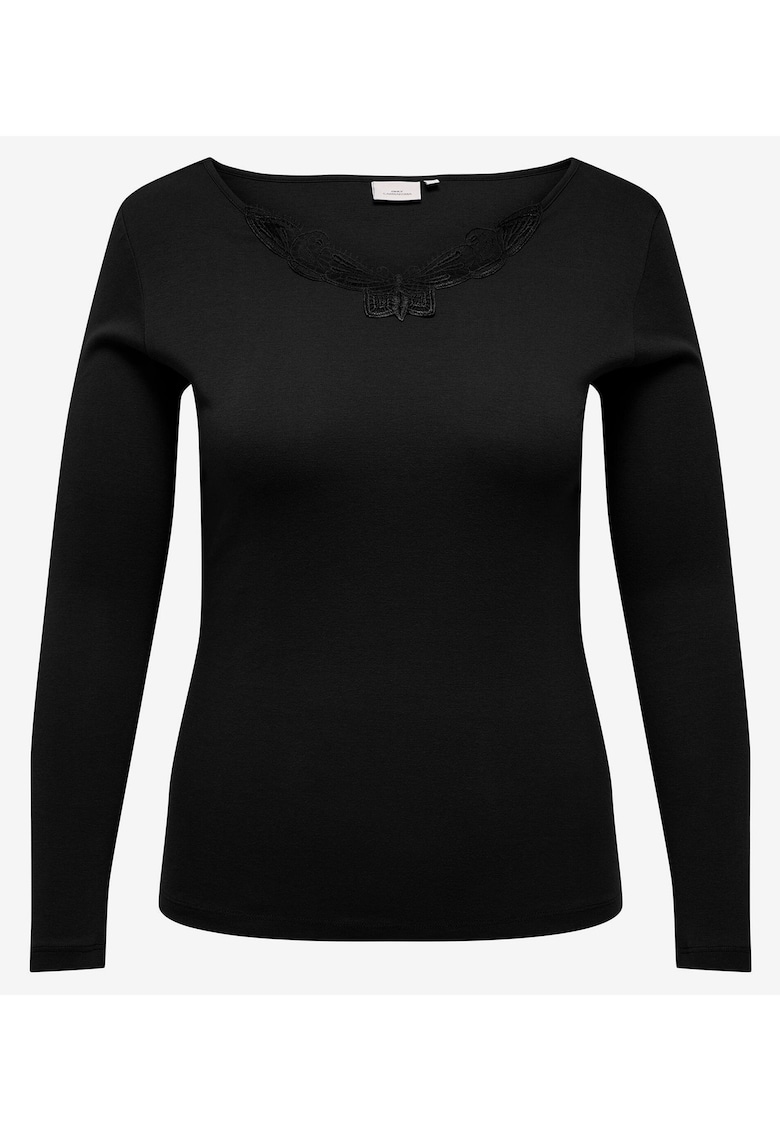 Bluza din bumbac organic cu decolteu la baza gatului -