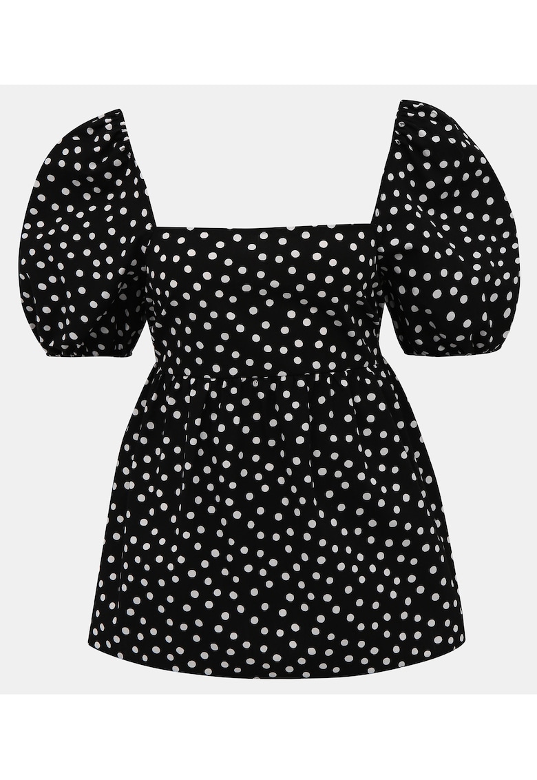 Bluza cu maneci bufante si decolteu patrat