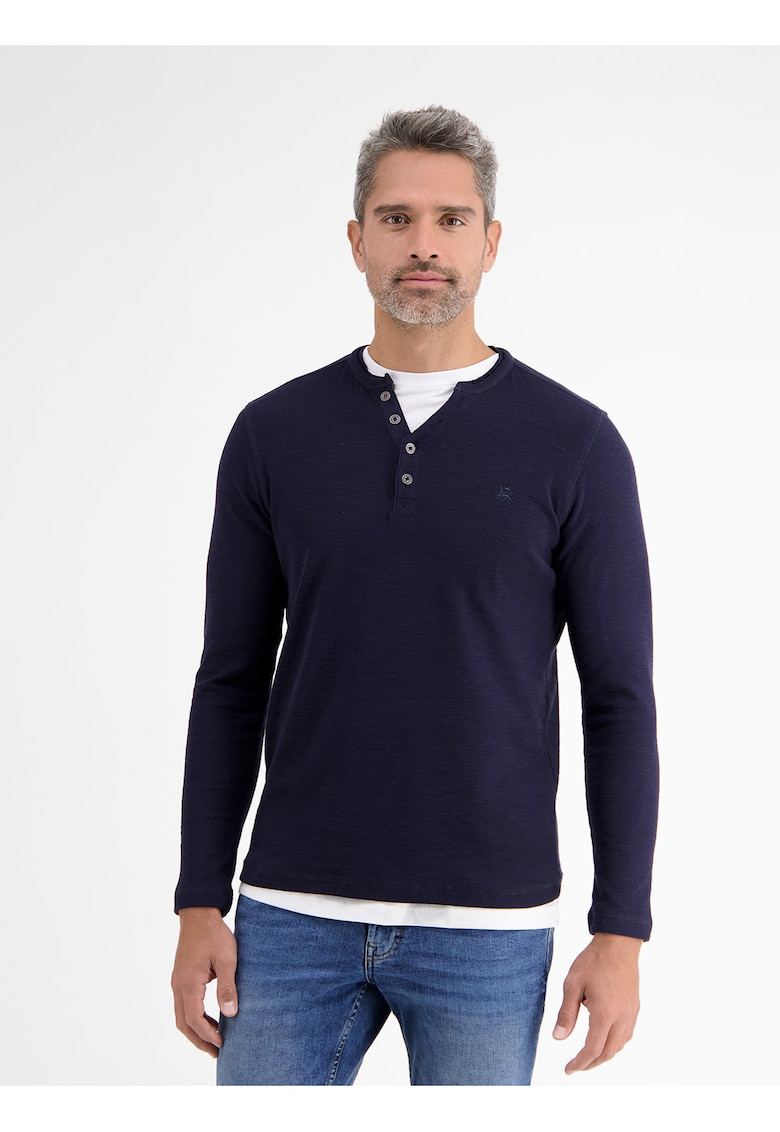 Bluza Henley cu logo discret