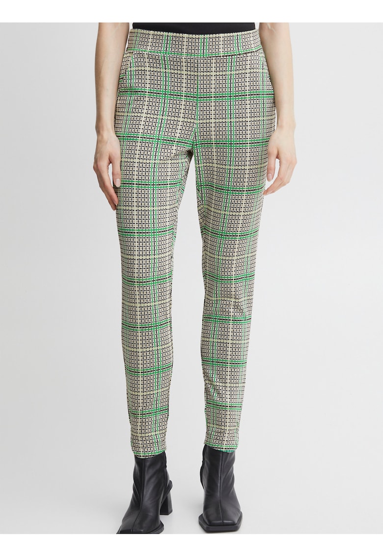 Pantaloni conici cu carouri